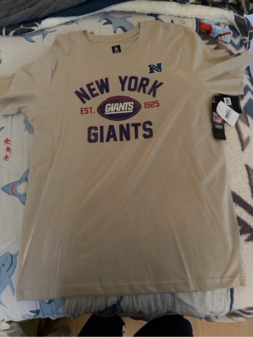 New York Giants New Era 3rd Down Retro Logo Size XL T-Shirt - Tan NEW WITH TAGS